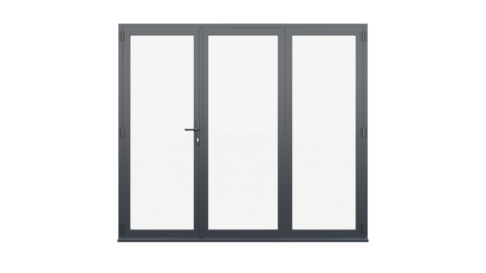 Closed View - Anthracite Grey Aluminium Bifold Door - 2700mm x 2100mm - One Master to Left, Two Folding to the Right | 3-2-1