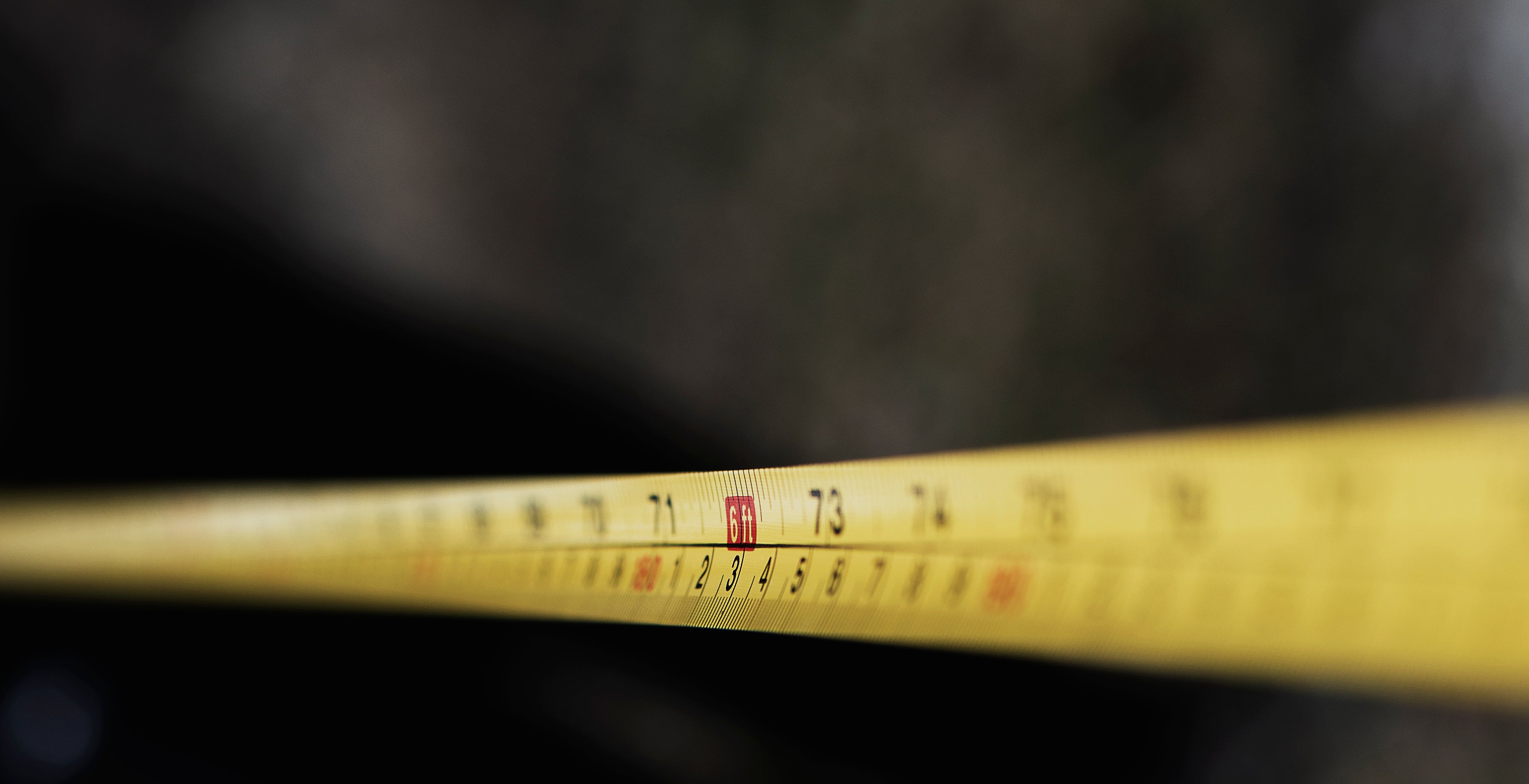 Image of a tape measure showing six feet