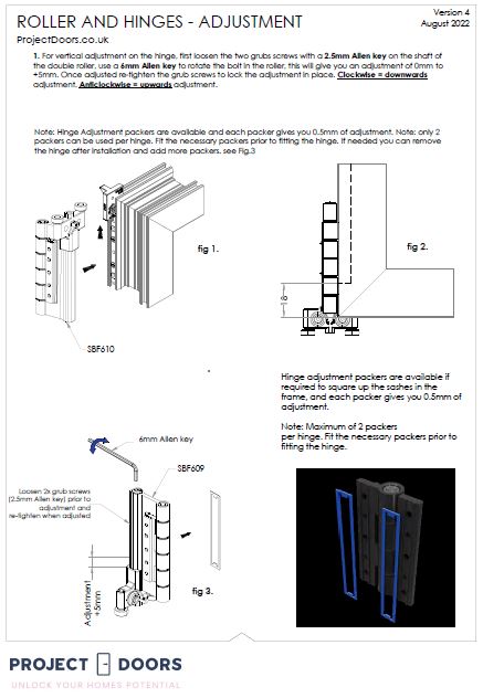 Image thumbnail of the bifold hinge and roller adjustment guides front page 